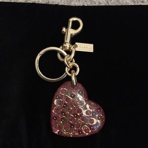 Coach heart key charm